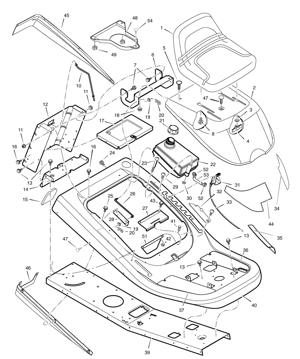 Chassis And Hood Diagram and Parts List for 7800337-309006X78C 2008 Briggs and Stratton Lawn Tractor
